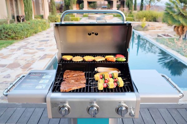 Teal 3-Burner Liquid Propane Gas Grill