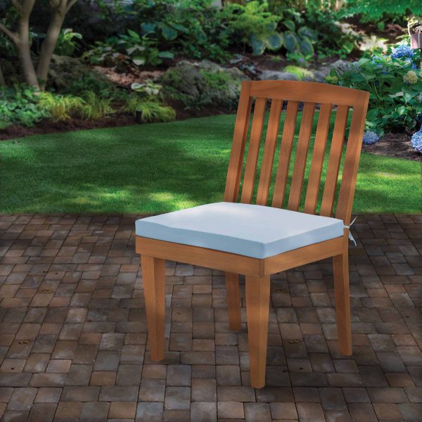 Outdoor Living Poly-lumber Frame Stationary Chaise Lounge Chair with Blue Cushioned Seat