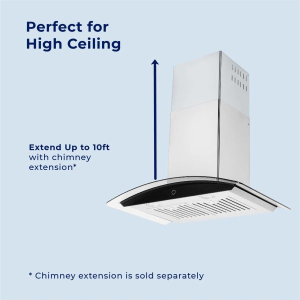 Hauslane Chef 30-in 450-CFM Convertible Stainless Steel Wall-Mounted Range Hood