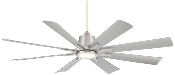 Vieja 54   Vieja Inspirit Brushed Steel Damp LED Remote Ceiling Fan