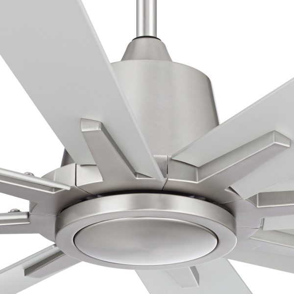 Vieja 54   Vieja Inspirit Brushed Steel Damp LED Remote Ceiling Fan