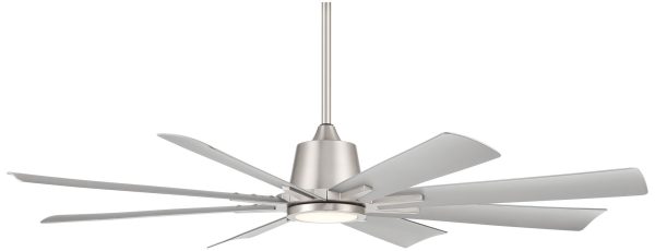 Vieja 54   Vieja Inspirit Brushed Steel Damp LED Remote Ceiling Fan
