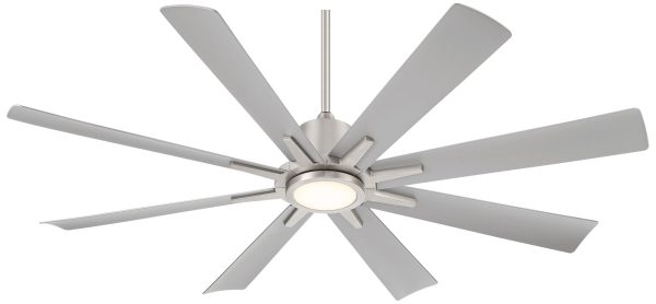 Vieja 54   Vieja Inspirit Brushed Steel Damp LED Remote Ceiling Fan