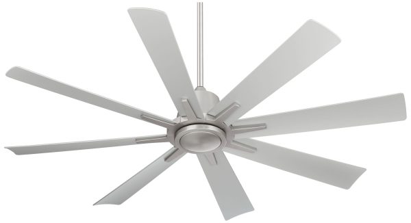Vieja 54   Vieja Inspirit Brushed Steel Damp LED Remote Ceiling Fan