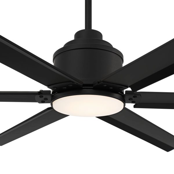 Ultra Breeze Matte Black LED Wet Rated Ceiling Fan 65  with Remote
