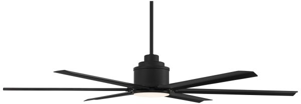 Ultra Breeze Matte Black LED Wet Rated Ceiling Fan 65  with Remote
