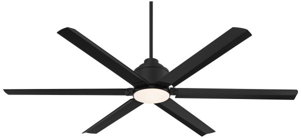 Ultra Breeze Matte Black LED Wet Rated Ceiling Fan 65  with Remote