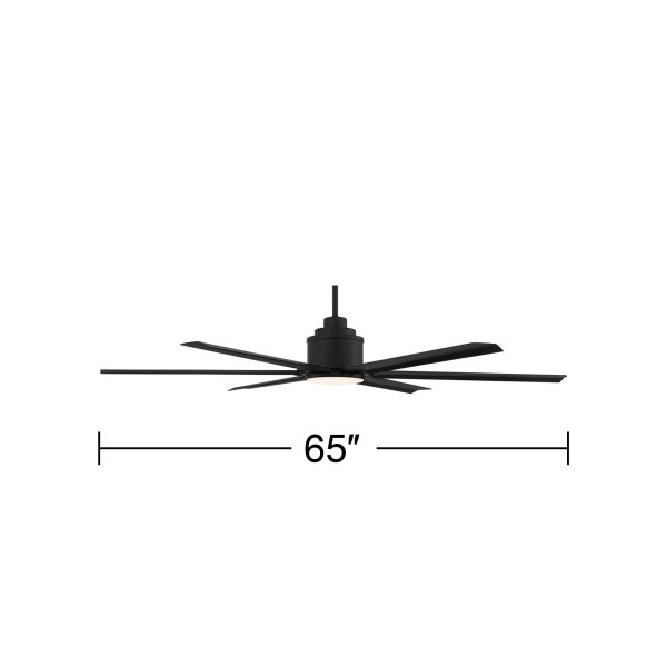 Ultra Breeze Matte Black LED Wet Rated Ceiling Fan 65  with Remote