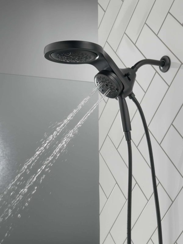 Matte Black Round Rain Shower Head Handheld Shower Head 2.5-GPM (9.5-LPM)