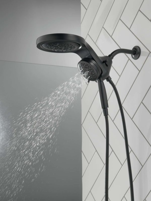 Matte Black Round Rain Shower Head Handheld Shower Head 2.5-GPM (9.5-LPM)