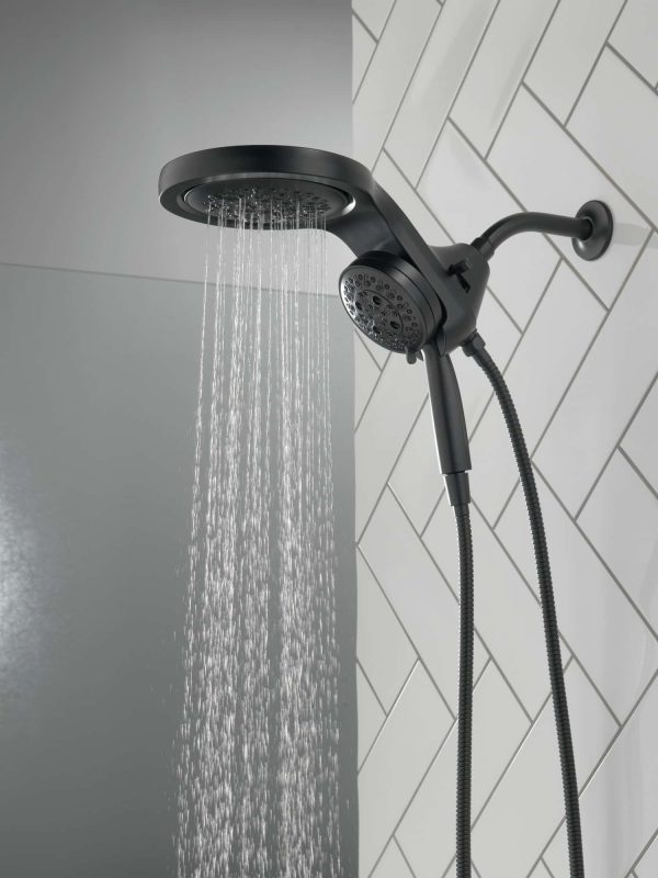 Matte Black Round Rain Shower Head Handheld Shower Head 2.5-GPM (9.5-LPM)
