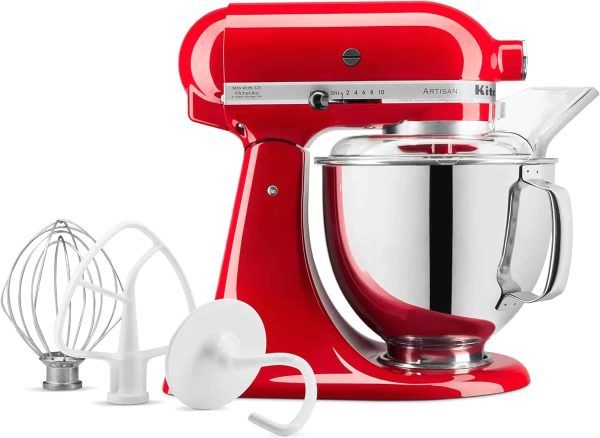 Artisan Series 5 Quart Tilt Head Stand Mixer with Pouring Shield KSM150PS, Passion Red