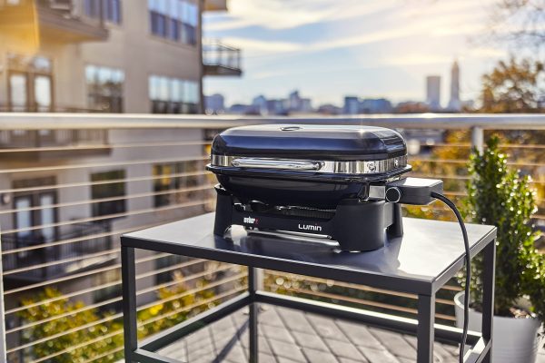Lumin Compact Outdoor Electric Barbecue Grill, Black