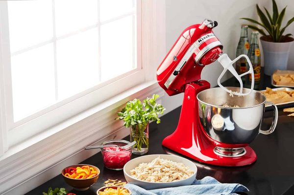 Artisan Series 5 Quart Tilt Head Stand Mixer with Pouring Shield KSM150PS, Passion Red