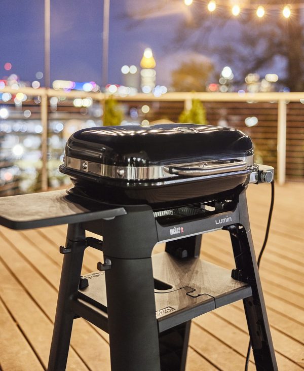 Lumin Compact Outdoor Electric Barbecue Grill, Black