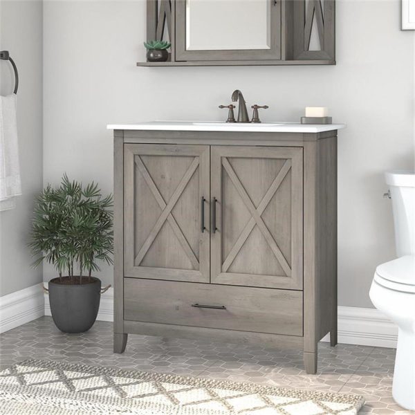 Furniture Key West 32W Bathroom Vanity with Sink in Driftwood Gray