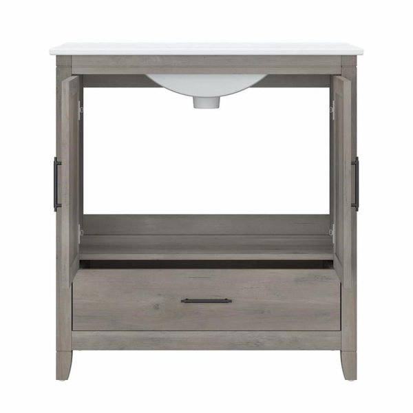 Furniture Key West 32W Bathroom Vanity with Sink in Driftwood Gray