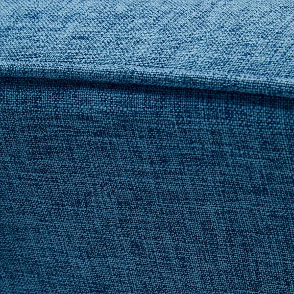 Home Mervynn Mid-Century Modern Button Tufted Fabric Recliner, Muted Blue