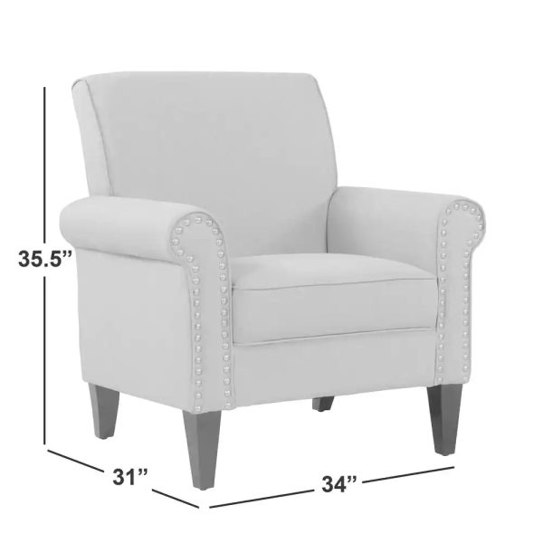 Handy Living Jean Orange and Cream Medallion Arm Chair, Fabric