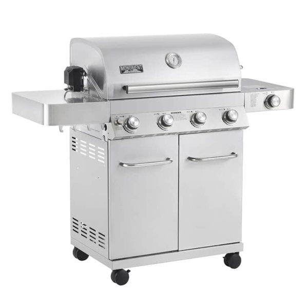 Grills 4   Burner Built In Liquid Propane 60000 BTU Gas Grill with Side Burner and Cabinet