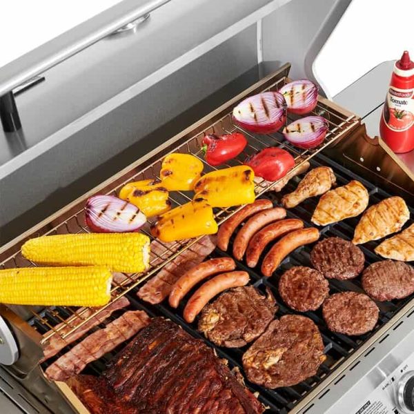 Grills 4   Burner Built In Liquid Propane 60000 BTU Gas Grill with Side Burner and Cabinet