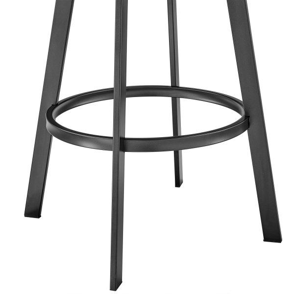 Chelsea 25  Black Faux Leather Metal Swivel Counter Stool
