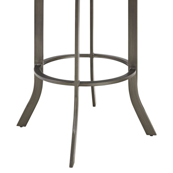 Edy 30  Black Faux Leather Swivel Barstool