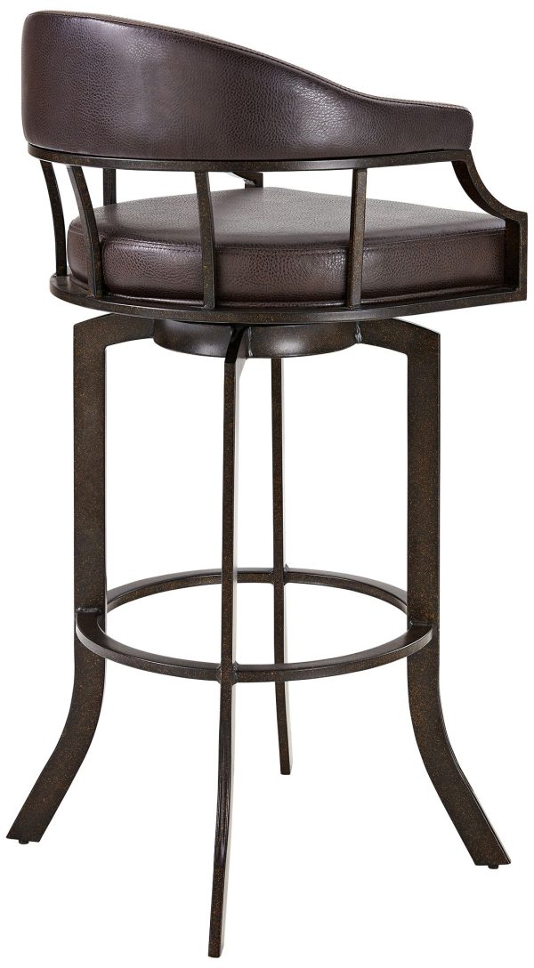 Edy 30  Brown Faux Leather Swivel Barstool