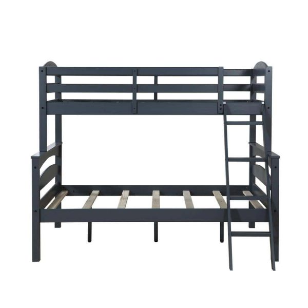 Dorel Living  Brady Twin Over Full Gray Wood Bunk Bed