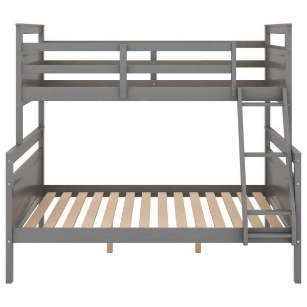 Bright Designs  Gray Twin Over Full Wood Bunk Bed with Ladder