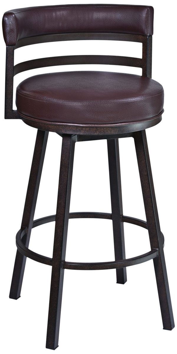 Madrid 26 1/2  Ford Brown Faux Leather Swivel Counter Stool