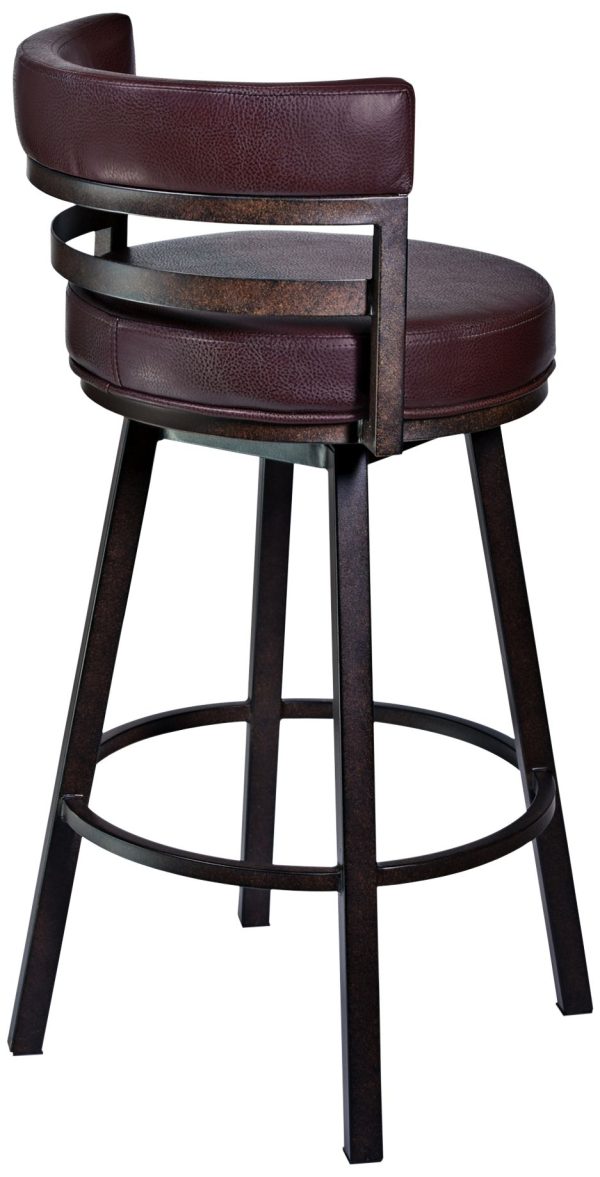 Madrid 26 1/2  Ford Brown Faux Leather Swivel Counter Stool