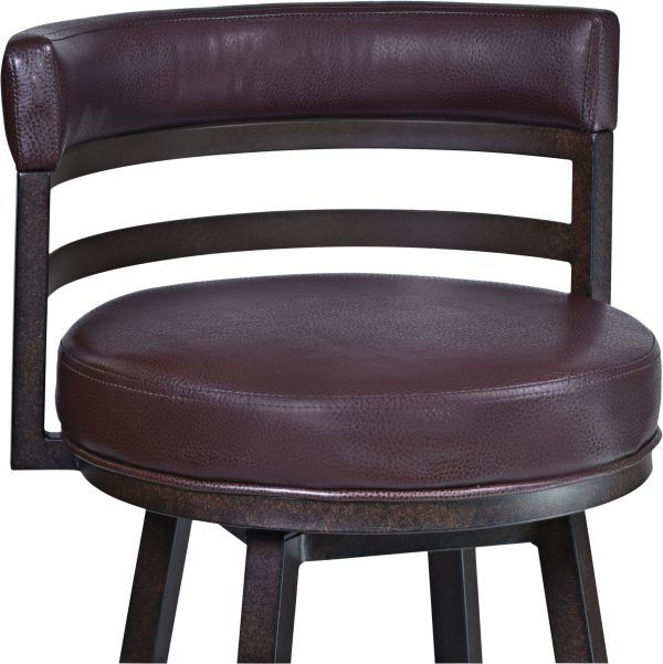 Madrid 26 1/2  Ford Brown Faux Leather Swivel Counter Stool