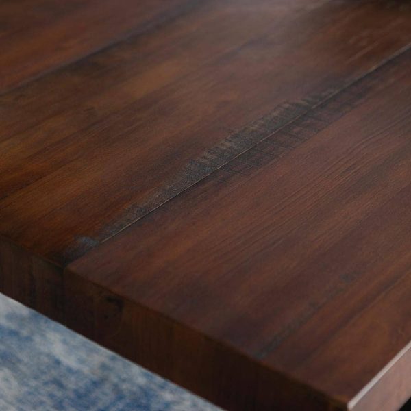 Furniture Company  Durango 72 in. Mahogany Rustic Urban Industrial Farmhouse Distressed Solid Wood Dining Table