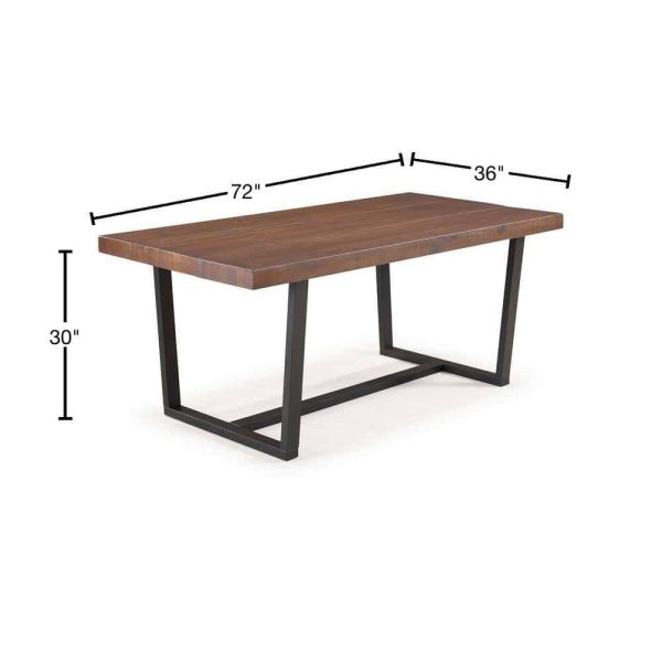 Furniture Company  Durango 72 in. Mahogany Rustic Urban Industrial Farmhouse Distressed Solid Wood Dining Table