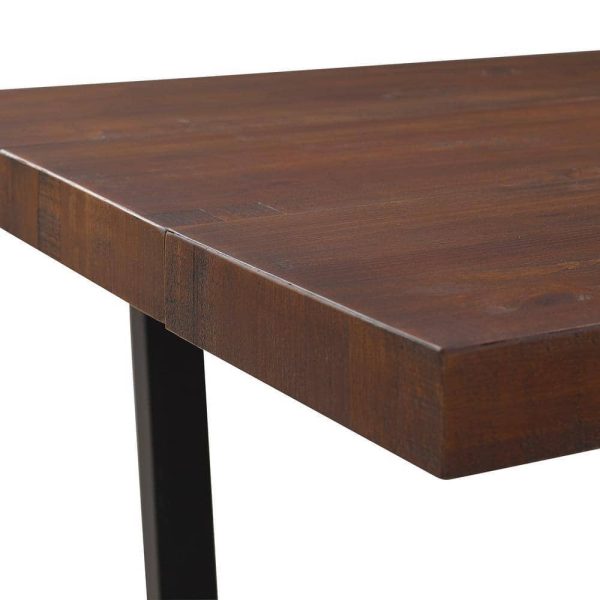 Furniture Company  Durango 72 in. Mahogany Rustic Urban Industrial Farmhouse Distressed Solid Wood Dining Table
