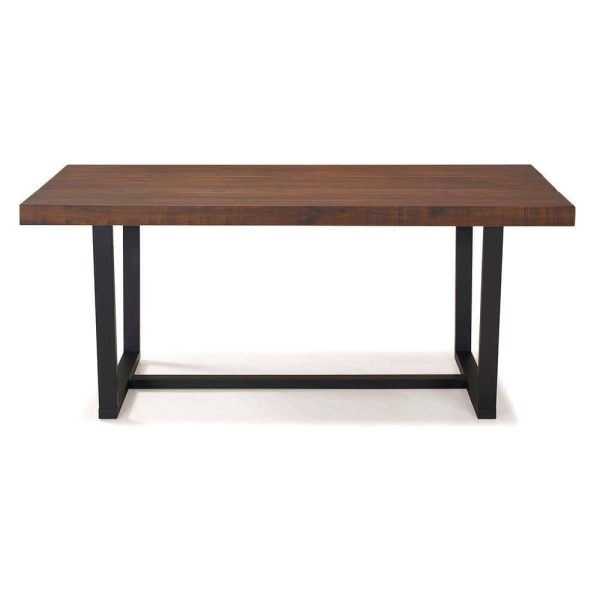 Furniture Company  Durango 72 in. Mahogany Rustic Urban Industrial Farmhouse Distressed Solid Wood Dining Table