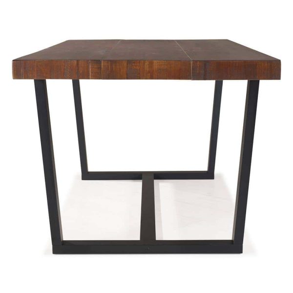 Furniture Company  Durango 72 in. Mahogany Rustic Urban Industrial Farmhouse Distressed Solid Wood Dining Table