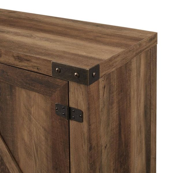Furniture Company  70 in. Rustic Oak Composite TV Stand 75 in. with Doors