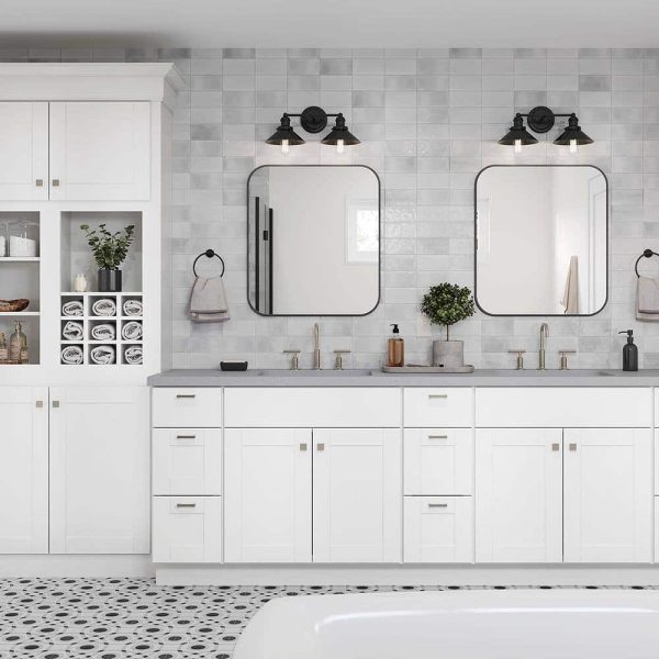 Bay KP1884-SSW Shaker 18 in. W x 24 in. D x 84 in. H Assembled Pantry Kitchen Cabinet in Satin White