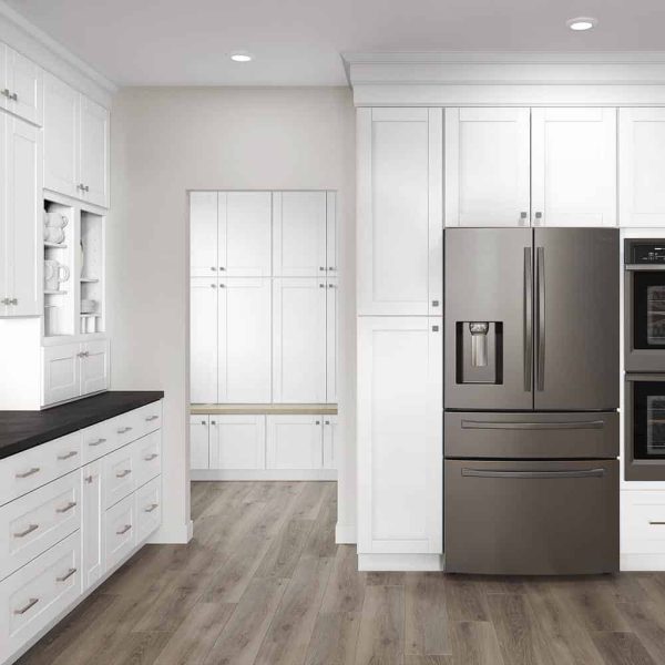 Bay KP1884-SSW Shaker 18 in. W x 24 in. D x 84 in. H Assembled Pantry Kitchen Cabinet in Satin White