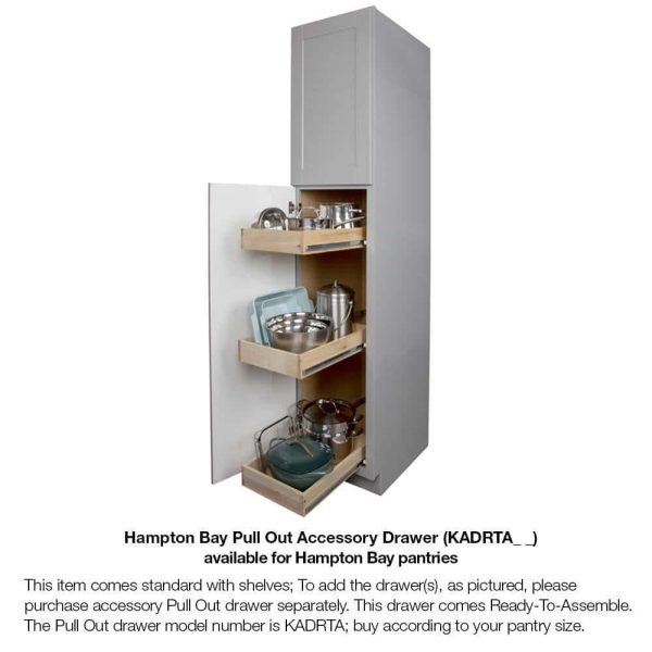 Bay KP1884-SSW Shaker 18 in. W x 24 in. D x 84 in. H Assembled Pantry Kitchen Cabinet in Satin White