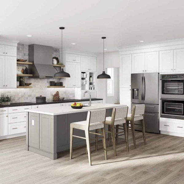 Bay KP1884-SSW Shaker 18 in. W x 24 in. D x 84 in. H Assembled Pantry Kitchen Cabinet in Satin White