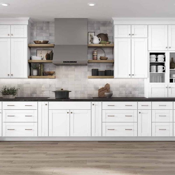 Bay KP1884-SSW Shaker 18 in. W x 24 in. D x 84 in. H Assembled Pantry Kitchen Cabinet in Satin White