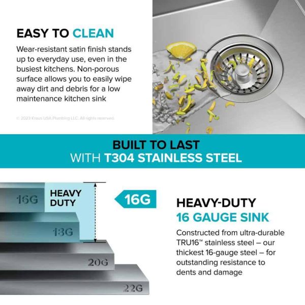 Kore Workstation 27 in. 16-Gauge Undermount Single Bowl Stainless Steel Kitchen Sink with Accessories