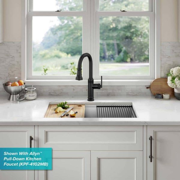 Kore Workstation 27 in. 16-Gauge Undermount Single Bowl Stainless Steel Kitchen Sink with Accessories