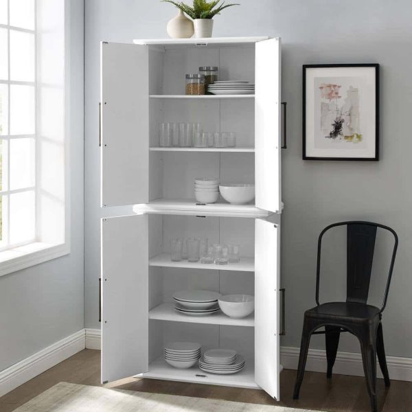 CROSLEY FURNITURE Bartlett White Tall Food Pantry