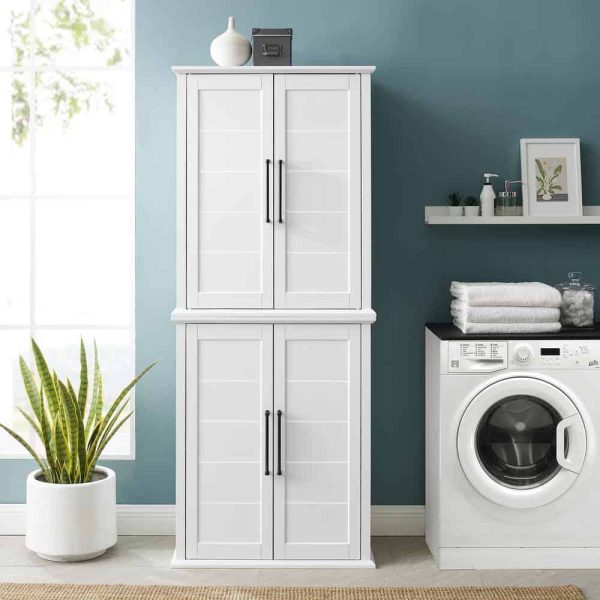 CROSLEY FURNITURE Bartlett White Tall Food Pantry