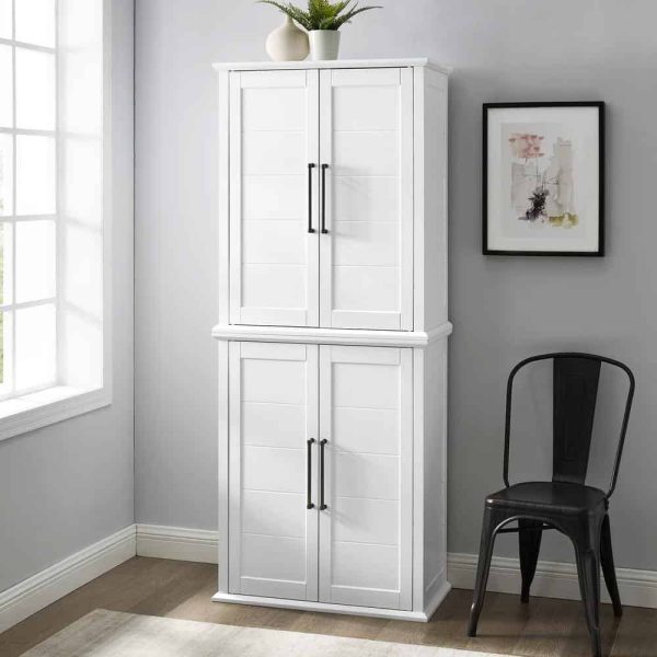 CROSLEY FURNITURE Bartlett White Tall Food Pantry