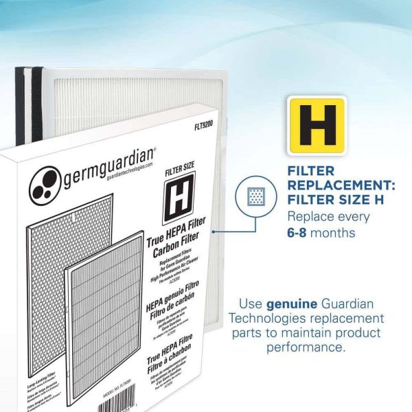 GermGuardian AC9200WCA Hi-Performance Ultra Quiet Air Purifier with HEPA Filter for Large Rooms up to 335 sq.ft.